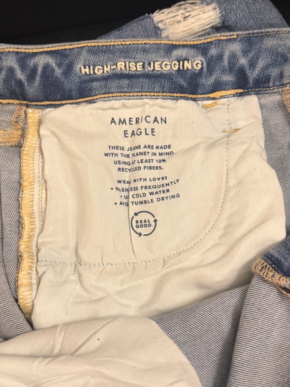 American Eagle Outfitters Light Blue Distressed Skinny Jeggings - Picture 4 of 9